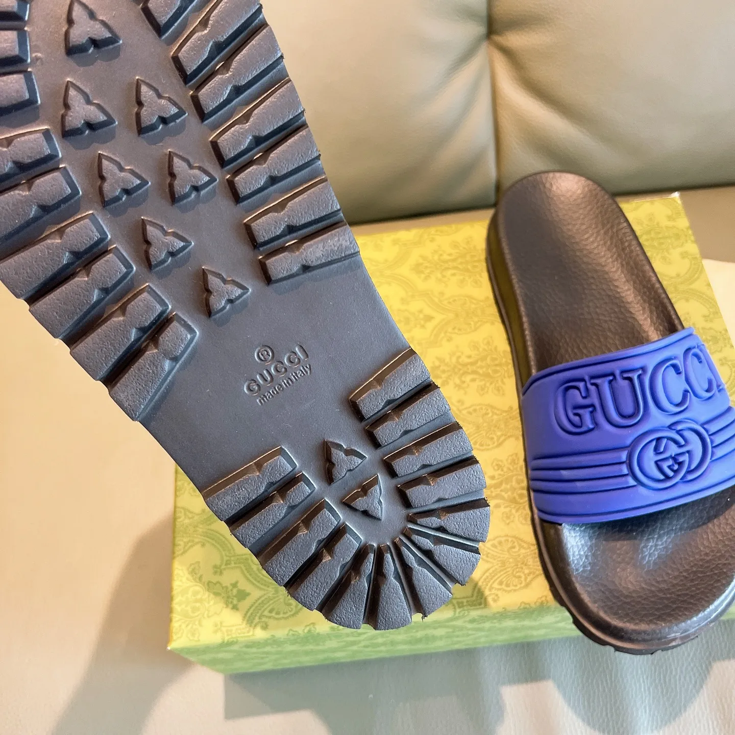 Men's Men's Shoes 130🐮🐮Gucci Gucci Slippers Gucci 2024 latest beach sandals slippers Original molding double G LOGO Original molding consistent Outsole: Men's Men's Shoes u double-layer outsole Size: 35-46